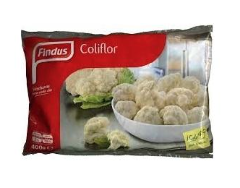 Coliflor con salchichas de pollo.